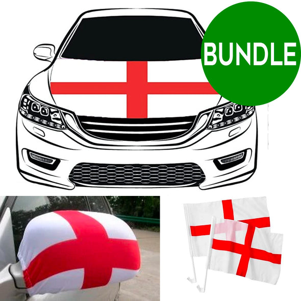 England mirror, hood cover and car flag BUNDLE