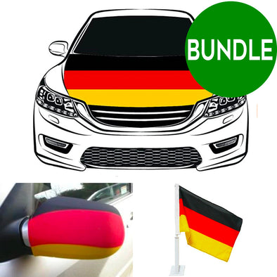 Germany mirror, hood cover and car flag BUNDLE